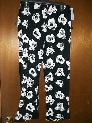 Disney Mickey Mouse Heads Black Mouse Heads New  M-L Warm Lounge Pants Womens • $12