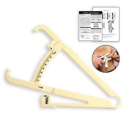 Body Fat Caliper W/Chart Body Mass Measuring Skinfold Tester Fitness Weight Loss • $7.99