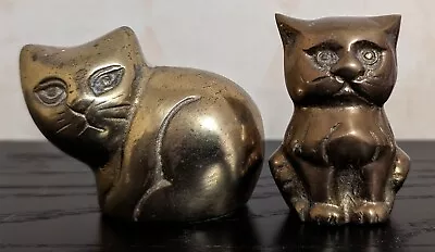 2 Vintage Small Brass Cats • $30