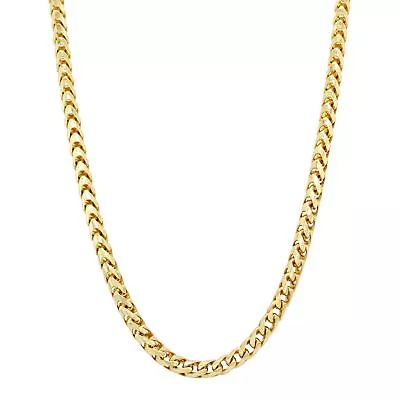 Modern Men's Solid 14k Yellow Gold 4.35mm Franco Link Chain 24  Necklace 65.4 G • $5723.03