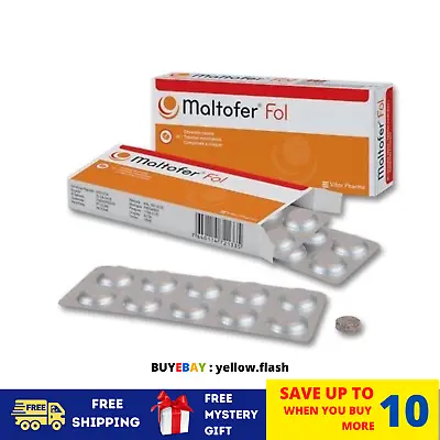 2 X Maltofer Fol Chewable Tablets For Iron Deficiency F 30's FREE SHIPPING • $78.40