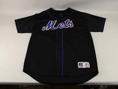 Auth. VTG Russell Athletic MLB New York NY Mets Mike Piazza #31 Jersey XL Black • $29.99