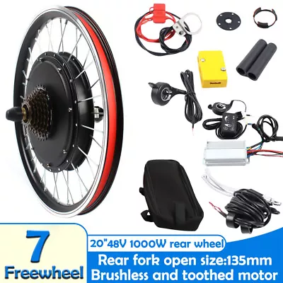 $230 • Buy 20 Inch EBike Electric Rear Wheel Hub Motor Bicycle Conversion Kit 1000W 48V
