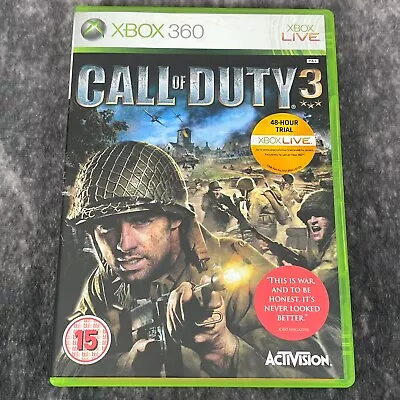 Call Of Duty 3 Xbox 360 Game - W/Manual 2006 WWII Shooter • £8.97