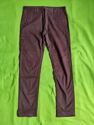 Zara Man Men’s Trousers Burgundy Red Purple 32” Waist 31.5” Leg • £5.97