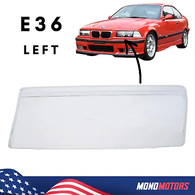 HEADLIGHT LEFT LENS GLASS FOR BMW E36 3 SERIES 1990-2000 Headlight CLEAR LENS • $69