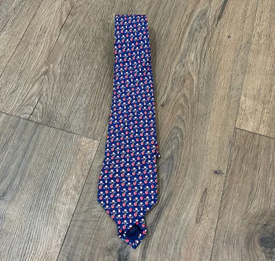 Vineyard Vines Boys Navy Blue Bobbing For Apples Print 100% Silk Tie NWT • $17.99