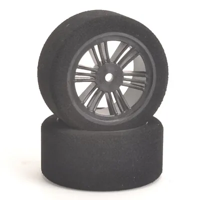 Contact RC J13574 1/10 Foam Rear Tires 30mm 35Shore JAP Black Carbon Wheels (2) • $9.99