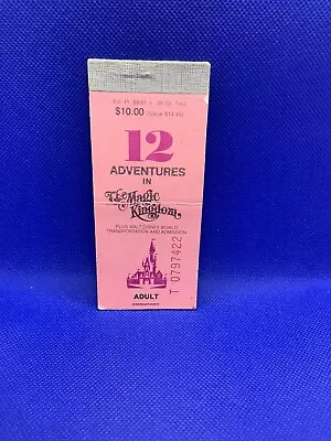 Vintage 1979 Disney 12 Adventures In The Magic Kingdom Tickets Adult Coupons A • $17