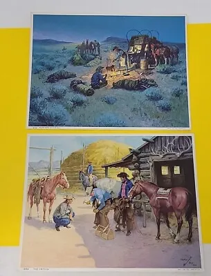 Two Vintage Charlie Dye Lithograph Print 8×6 USA Horse Cowboy Western RARE  • $37.99