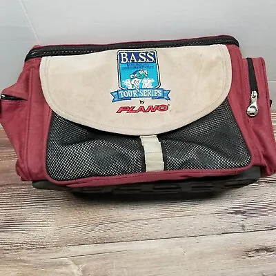 PLANO Tour Series BASS Zippered Fishing Tackle Box Bag Vintage Duffel Embroider • $24.65