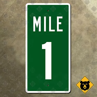 United States Mile Marker 1 Highway Road Sign Driver Information 24x12 • $118.15