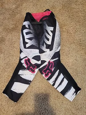 Fox Size 9 / 10 Racing 180 Motocross Atv Biking Pants Black / Pink/ White Usa • $33.99