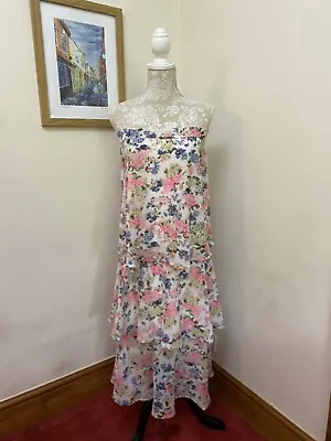 £10.99 • Buy Very Stunning Floral Layered Bandeau Midi Dress Size 6 BNWT
