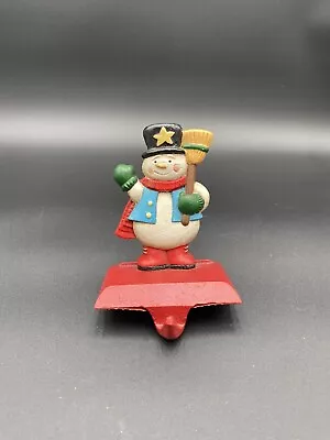 Cast Iron Snowman Midwest Canon Falls Stocking Hanger VTG Frosty Christmas  • $25