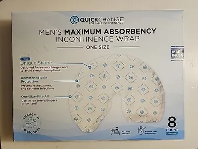 New Quick Change Incontinence Wraps Pads For Men 8 Count One Size Free Shipping  • $17.90