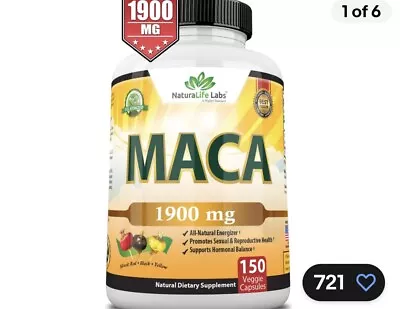 NaturaLife Labs DHW-12 Organic Maca Root 1900mg Per Capsule 150 Capsules • $16.99