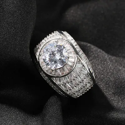 7-11# Hip Hop Rock Sugar Crystal Casting Ring 18K Real Gold Plated Finger Ring • $32.39