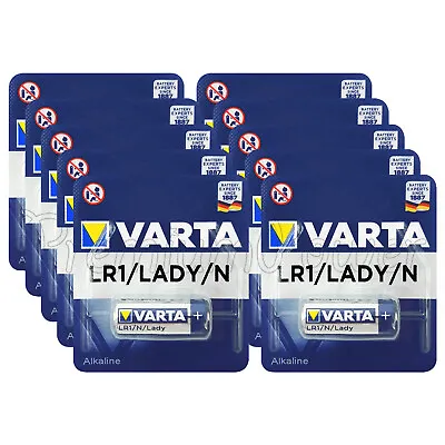 10 X Varta N Size / LR1 Batteries 1.5V Alkaline Lady MN9100 AM5 E90 4001 LR01 • $38.14