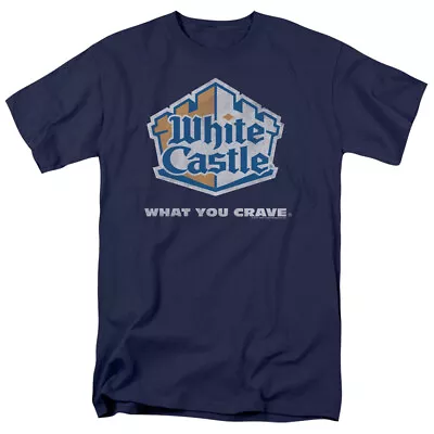 White Castle Distressed Logo T Shirt Mens Licensed Hamburger Tee Navy • $17.49