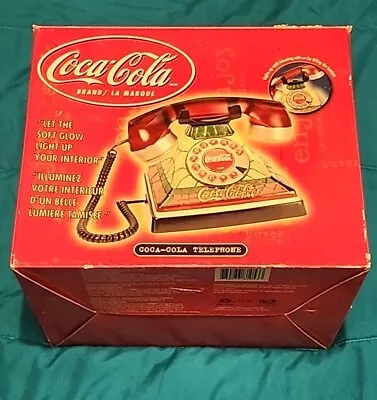 Coca-Cola Telephone Tiffany Style Light Up Stained Glass  2001 Vintage Land Line • $75