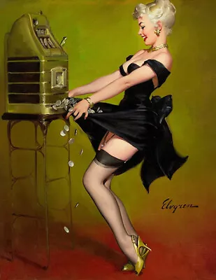 Gil Elvgren Jackpot Pin-up High Quality Metal Magnet 3 X 4 Inches 8672 • $5.95