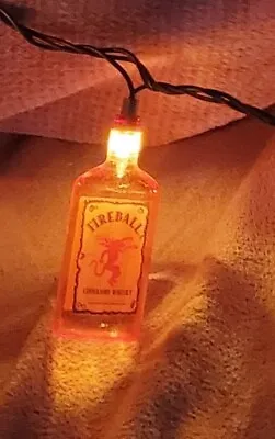 Fireball Cinnamon Whisky String Of 15 Lights:  Bar Man Cave Decor Halloween  • $17.95