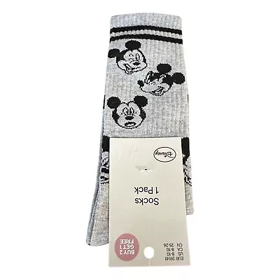 H&M Disney Mickey Mouse Grey And Black Crew Socks 1 Pair Size 8-10 (Women) New • $0.99