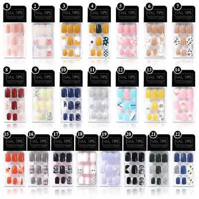 False Fake Press On Reusable Nails 30 Per Pack 22 Unique Glossy Colours/Designs  • £1.99