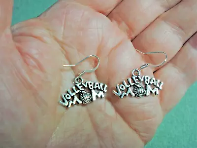 1  Drop Dangle VolleyBall MOM Theme Silver Plated Hook Earrings • $9.99