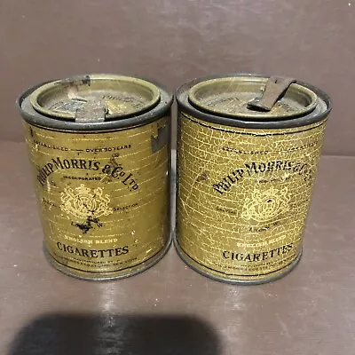 Vintage Philip Morris English Blend 50 Cigarette Humidorpac Litho Tin Can NY USA • $52