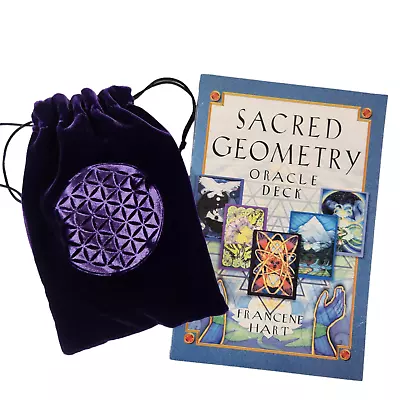 Sacred Geometry Oracle Deck Book And Velvet Mandala Pouch Francene Hart • $27