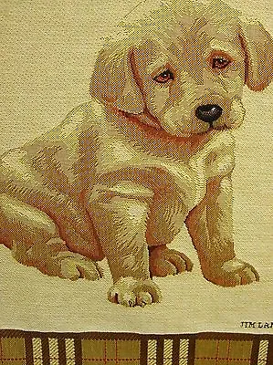 Yellow LABRADOR Puppy Belgian Tapestry Pillow Cover  • $49.99