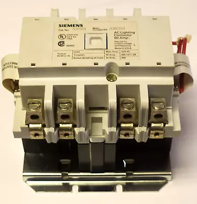 SIEMENS CLM0D04 AC Lighting Contactor 4 Pole 60 AMP 120 VAC • $210