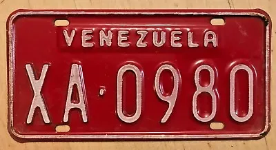 Venezuela  Motorcycle Cycle License Plate   Xa 0980   South America • $64.99