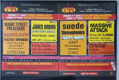 V Festival Double Page - Suede Massive Attack Orbital - 1999 Advert Poster L189 • £12.99