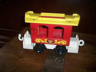 Vintage Fisher Price Circus Train Car #951 Little People Red 1973 Caboose Car. • $6.88