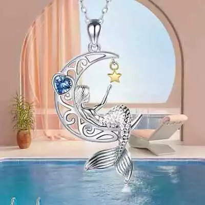 Trendy Creative Delicate Elegant Mermaid Pendant Necklace Decorative Accessories • $12.98