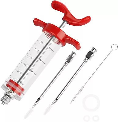 Adems Plastic Meat Injector Syringe Kit 30ml Food Seasoning Syringe • £10.99