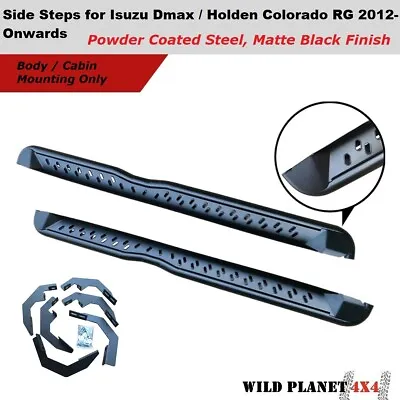 Side Steps For Isuzu Dmax/ Holden Colorado RG 2012-2020 Heavy Steel Powder Coate • $285.94