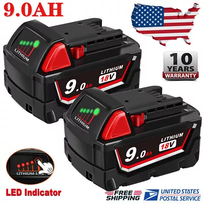 2-PACK For Milwaukee Lithium XC 9.0 Extended Capacity Battery 48-11-1860 9Ah NEW • $60.98