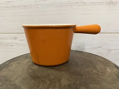 Vintage Le Creuset Cast Iron Windsor Saucepan / Fondue Pot Orange Metal Handle • £19