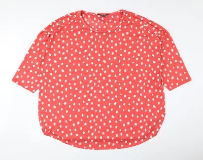£3.50 • Buy Bonmarché Womens Pink Polka Dot Polyester Basic T-Shirt Size 24 Boat Neck