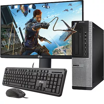 Dell Gaming Computer I5 Desktop 16GB 500GB+256SSD New22 LCD Nvidia GT 1030 Win10 • $299.99