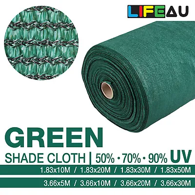 $69.90 • Buy LiFEAU 50% 70% 90% GREEN UV Shade Cloth Shadecloth Sail Garden Mesh Roll Outdoor