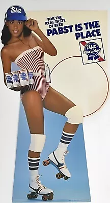 1980 Pabst Blue Ribbon Beer Die Cut Countertop Display Skater Girl Replica 10   • $24.99