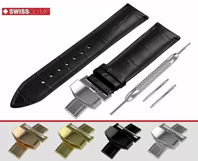 Fits LOUIS ERARD Black Watch Strap Band Genuine Leather For Buckle Clasp 12-24mm • £11.45