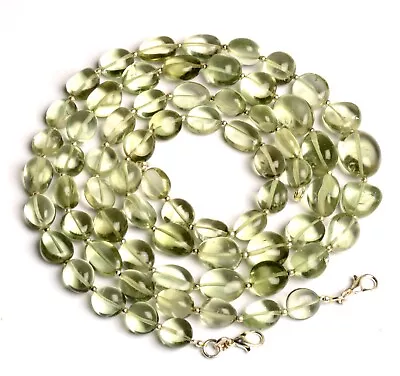 Natural Gem Prasiolite 9 To 16 Mm Size Smooth Nugget Beads Necklace 19  • $20.80