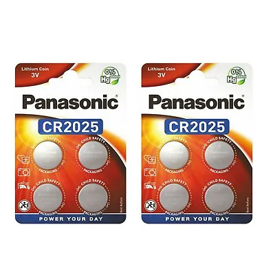 8 Panasonic CR2025 Lithium Battery 3V Cell Coin Button 4BL Blister Exp 2029 New • £5.49