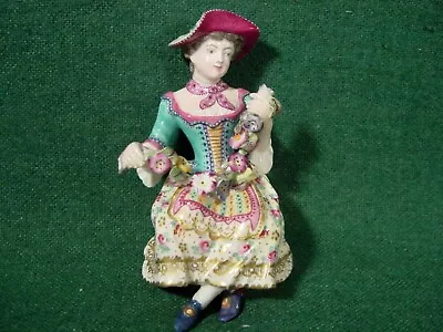 Early Minton Figure Woman For Mounting On Candle Holder Antique Porcelain 19thc • $95